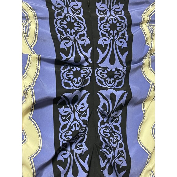 NICOLE MILLER COLLECTIONS 100% Silk Strapless Dress, Blue/Blk/Wht, Sz 4 - Picture 4 of 8